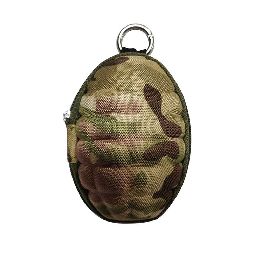 Tactical Grenade Shaped Style Key Wallets PU Leather Hand Zipper Car Coin Purse Knife Pouch Bag Keychain Holder Case Camouflage