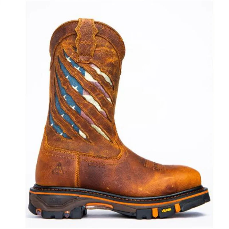 New Classic Denim Boots V-bottom Genuine Goodyear Handicraft Men's Boots Round Head Locomotive Boots Zapato De Hombre 35 48