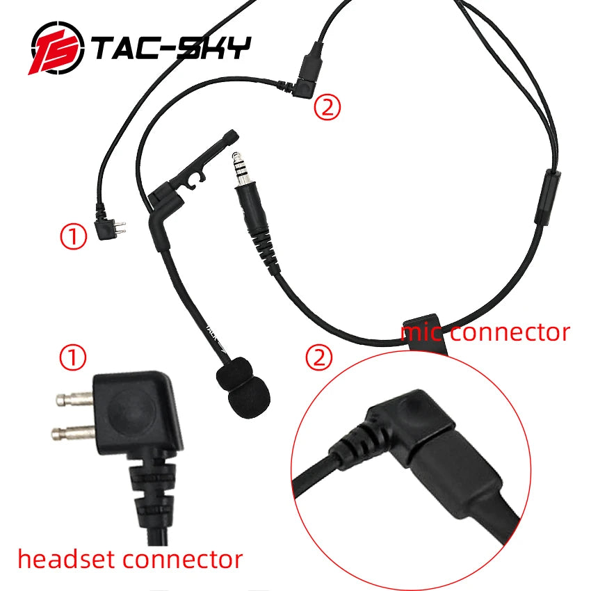 Tactical Y Cable Set With U94 Or PCLTOR PTT Suitable For COMTA I II III XPI Headset Tactical Airsoft Headset