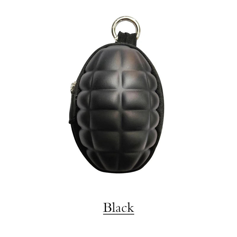 Multifunctional Grenade Shaped Car Keys Wallets PU Leather Hand Zipper Coin Purse Pouch Bag Keychain Holder Case Popular