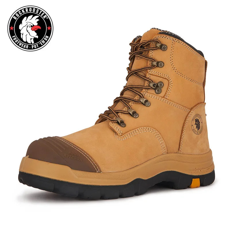 ROCKROOSTER Hiking Shoes Men Waterproof Hunting Boots Leather Safety Shoes Tactical Ankle steel toe Sneakers trekking Boots