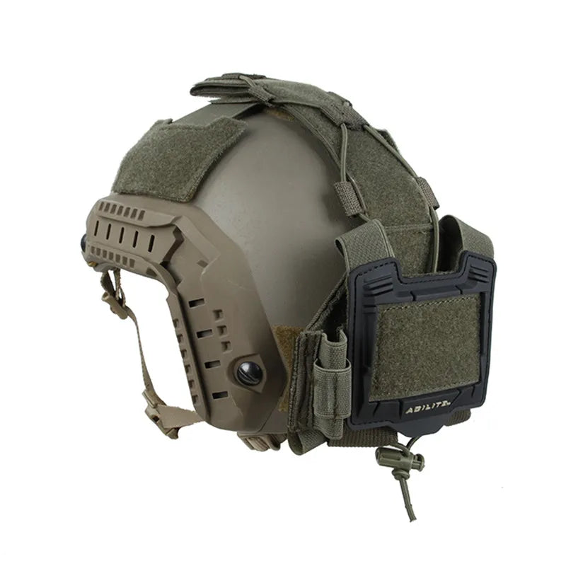 High-Capacity Battery Pouch Case for Tactical Helmet, Paste attached Pouch, Battery Storage Bag, RG BK, New
