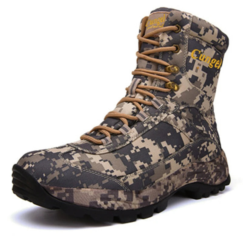 Mens Outdoor High Quality Brand Hiking Shoes Tactical boots Winter Sport Trekking Climbing Athletic Shoes camouflage