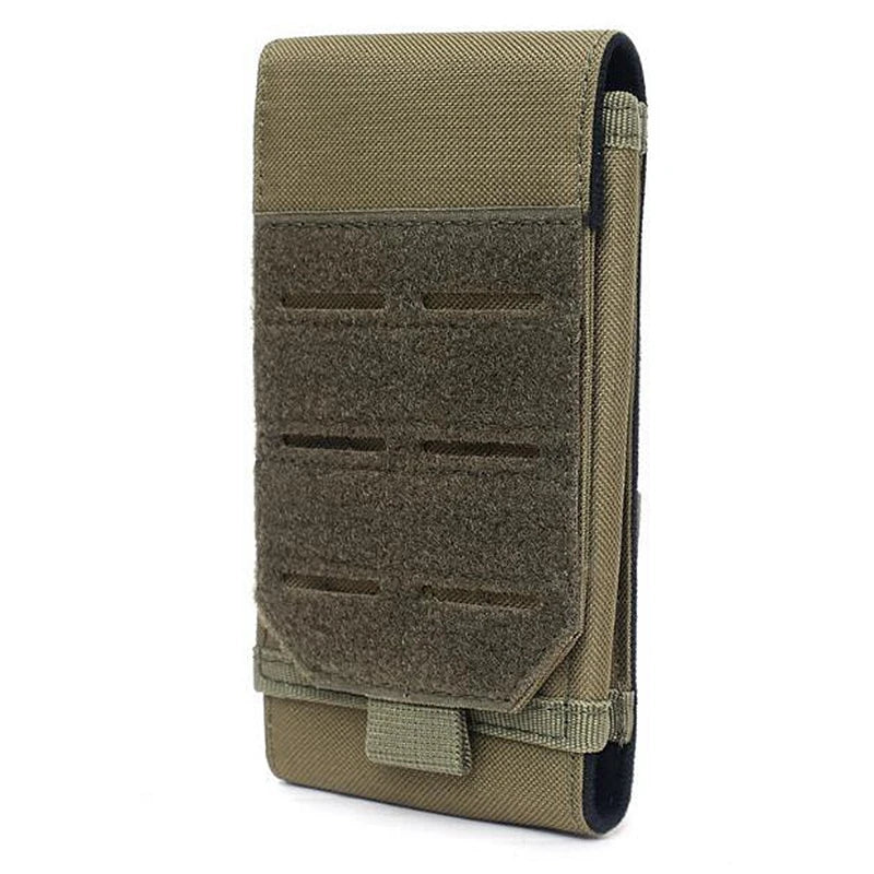Molle Laser Pouch Tactical Cell Phone Belt EDC Pouch Holder Waist Bag Outdoor Mobile Phone Pack Bag with US Patch and Keychain