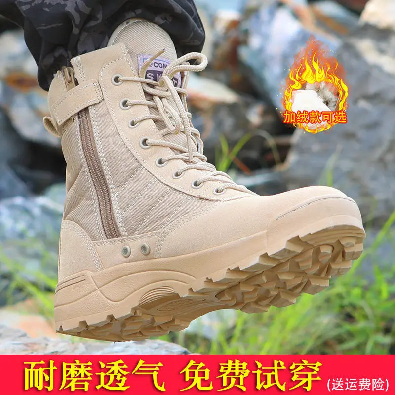 2026 Genuine Summer Tactical Army Fans High Help Desert Combat Boots Tactics SWAT Outdoor Men's Climbing Shoes