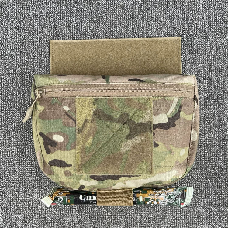 Tactical Plate Carrier Pouch MK3 MK4 Hanging Drop Pouch Chest Rig Vest EDC Combat Gear Abdominal Waist Pouch Multicam