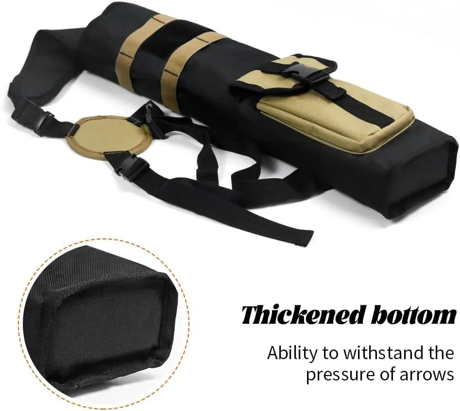 Archery Lightweight Back Arrow quiver Dual Use Foldable Compact Hip Arrows Bag with Molle System Pocket Hanged for hunt