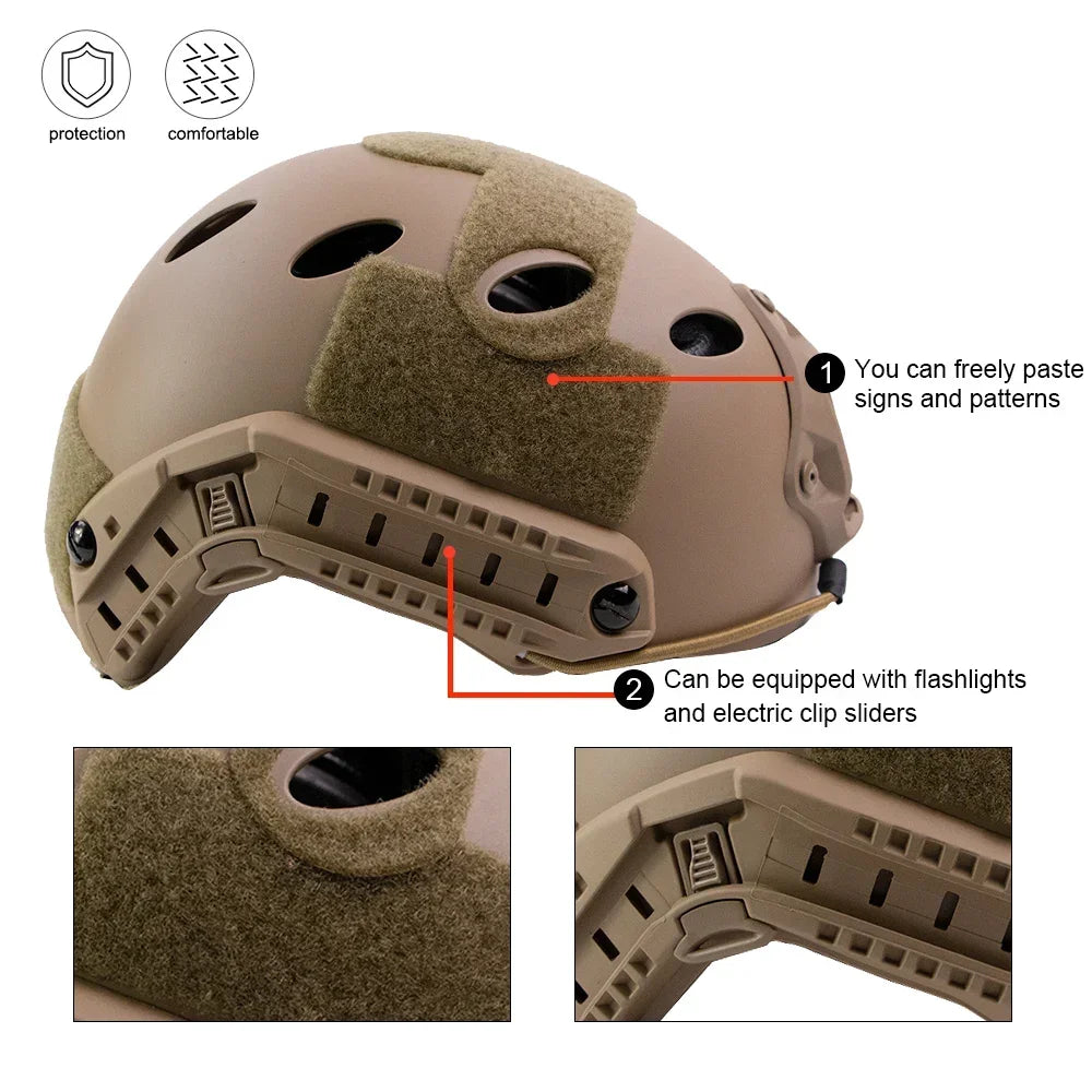 FAST Airsoft Paintball Fast MH Type Tactical Helmet Outdoor CS Protective Equipment With Replacement Foam Padding