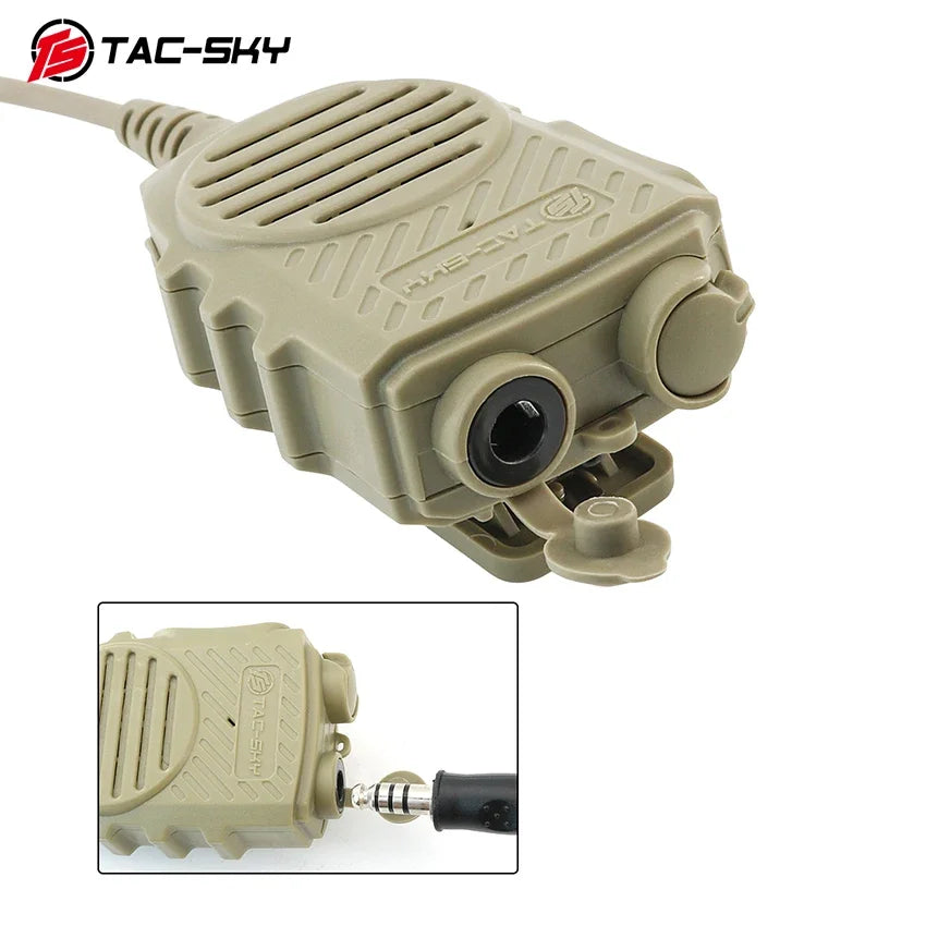 TS TAC-SKY Handheld Microphone Ptt with 3.5mm，7.0mm Jack for Tactical Headset COMTAC Shooting Headphones for Baofeng Walkie-tal