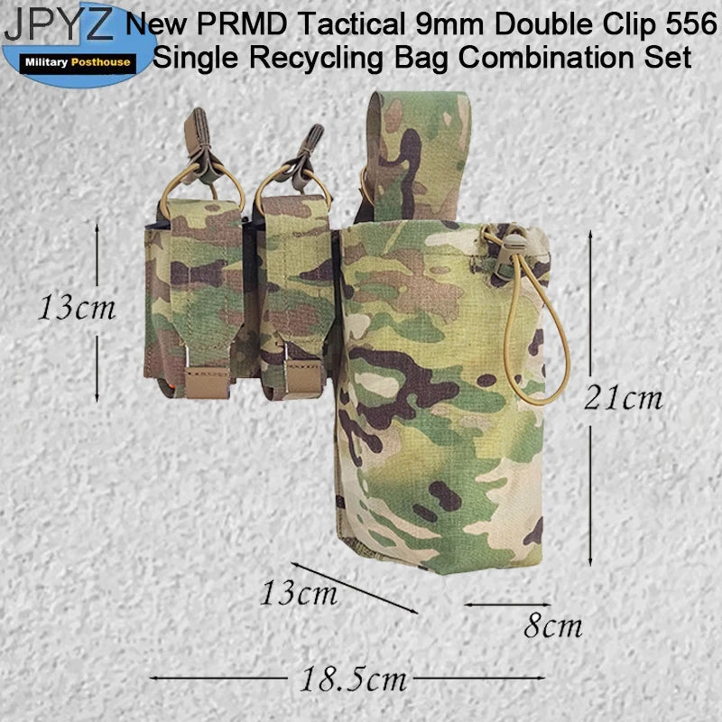 New PRMD Tactical 9mm Double Clip 556 Single Recycling Bag Combination Set