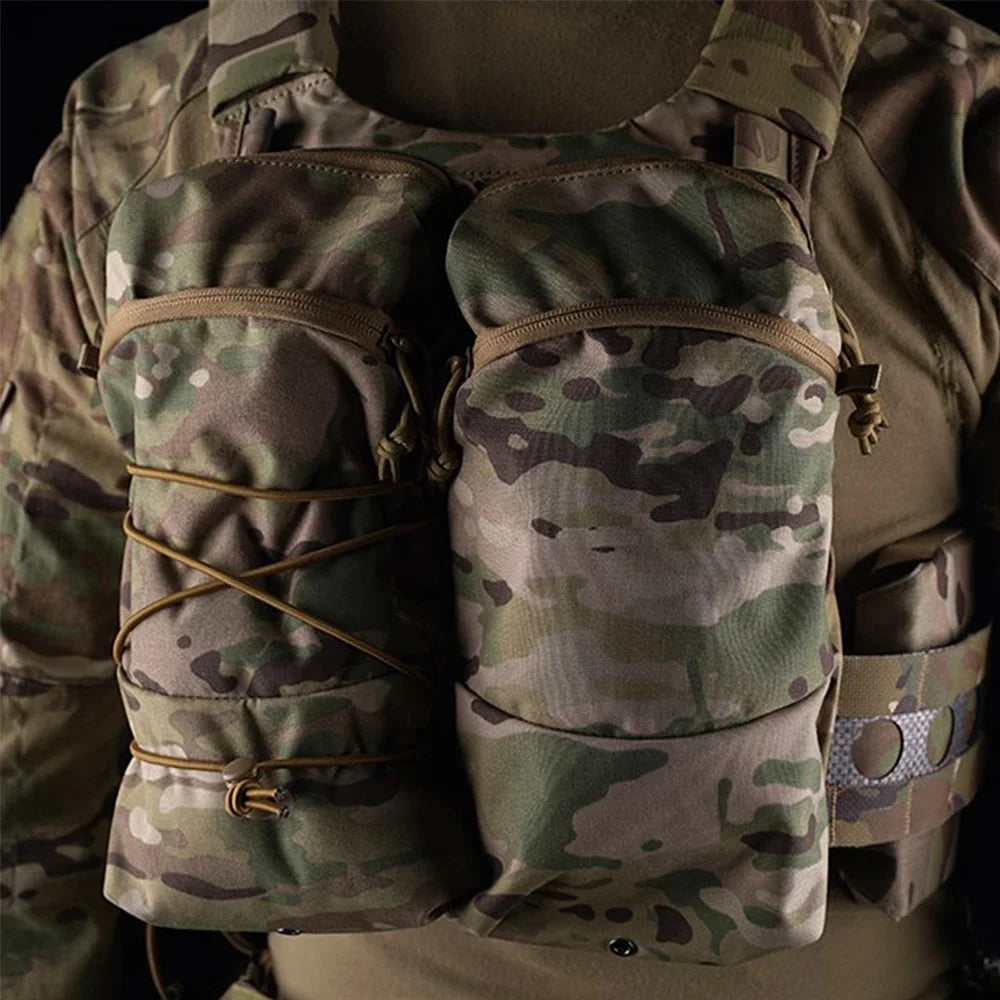 Tactical Long General Purpose Pocket MOLLE 1.5L Water Bladder Utility GP Backpack FC Plate Carrier Accessories Cylindrical Bag
