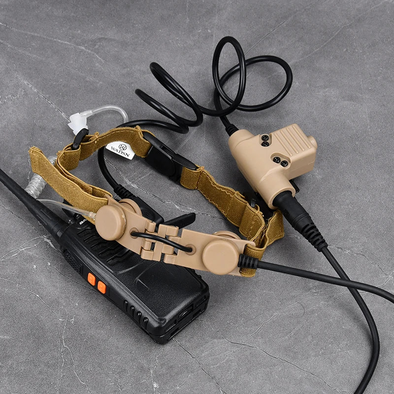 7.0 mm Tactical Throat Mic Eaphone Laryngeal For Kenwood BaoFeng UV-5R UV-5X UV-82 Headset Microphone Walkie Earpiece Radio U94
