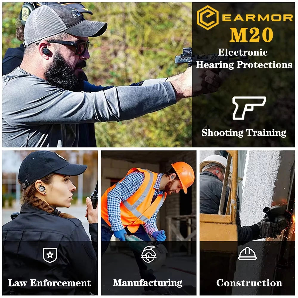 EARMOR M20 Electronic Earbuds Noise Earbuds 22dB, Shooting Earmuffs, Electronic Hearing Protectors, Shooting Accessories