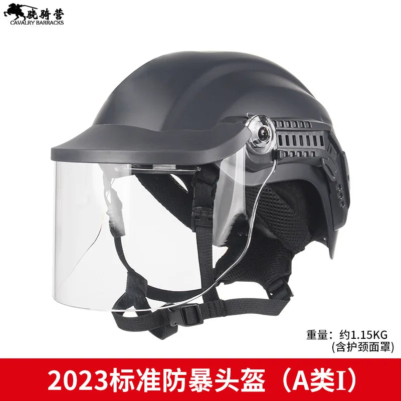 Type A Anti-riot Helmet Tactical Helmet Face Shield Helmet Anti-cut Flame Retardant Leather Neck Guard Neck Safety Protection