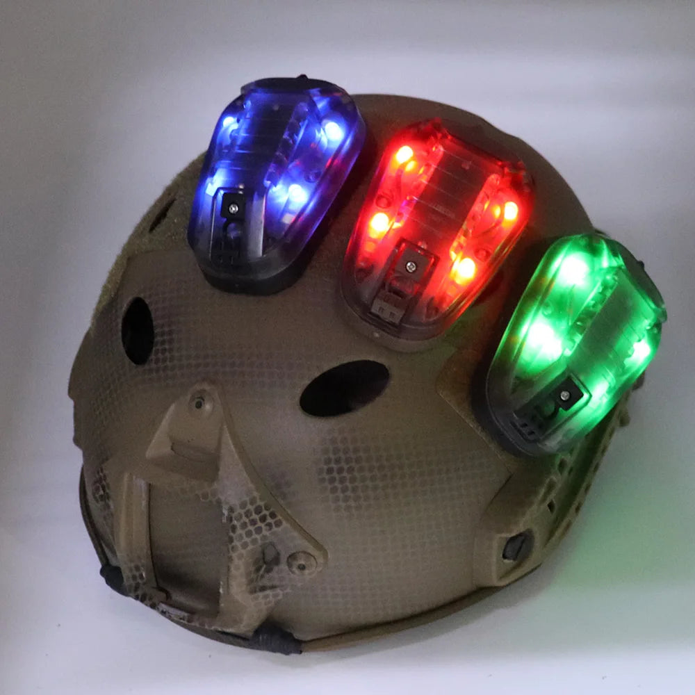 Tactical Helmet Light Survival Signal Light Blue Green Red IR Strobe Waterproof Light Outdoor Sports Helmet Light