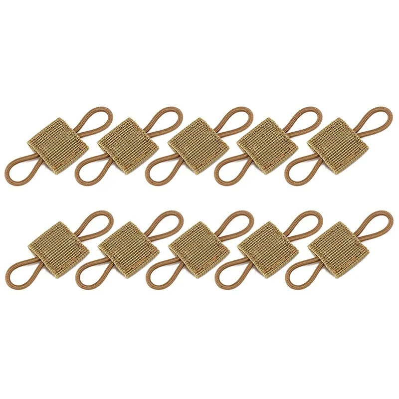 10pcs Elastic Nylon Webbing Ribbon Buckle Outdoor Hiking Hunting Backpack Vest MOLLE PTT Antenna Stick Pipe Binding Retainer