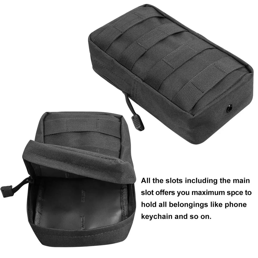 Outdoor Tactical Molle Waist Bag 1000D Oxford Black Storage Fanny Pack for Hunting Backpack Tactical Vest Attachment