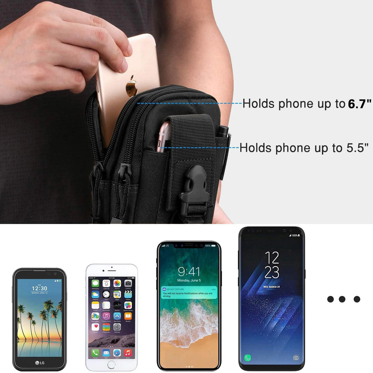 Tactical Molle Bag Fanny Pack Wallet Holster Portable Belt Bag Nylon Multifunctional Fanny Pack Outdoor Sport Hunting