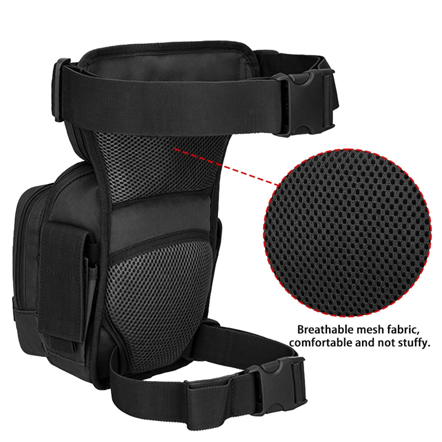 Multi-compartment Portable Thigh Pack, Dual Strap Secure Waist Bag, Outdoor Tool Storage Bag