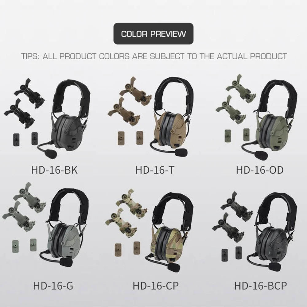 Noise Reduction Tactical Bluetooth Headset for OPS Core ARC and Wendy Sport Helmet Hunting Shooting Rechargeable Tuning