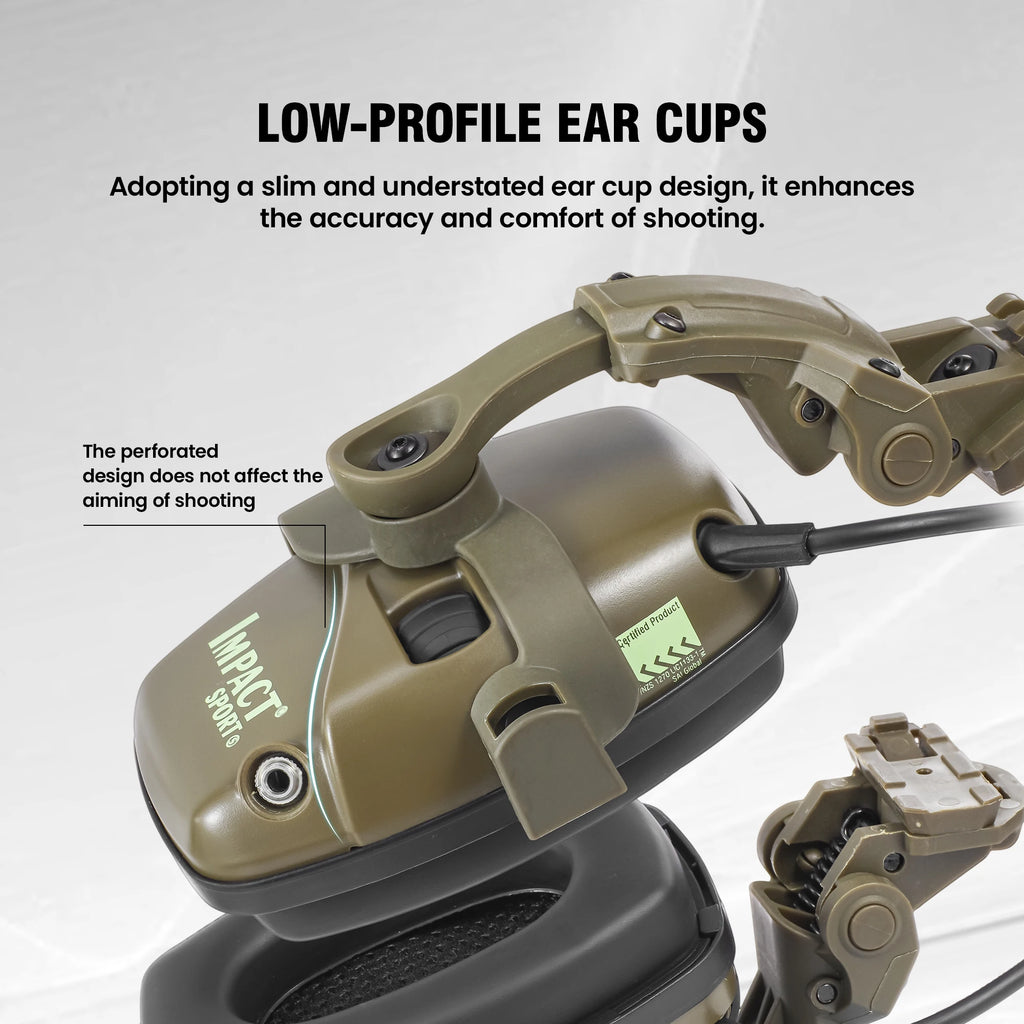 Impact Sport Electronic Shooting Headset Helmet Mounted Ver Hunting Pickup Noise Reduction Hearing Protection Tactical Headset