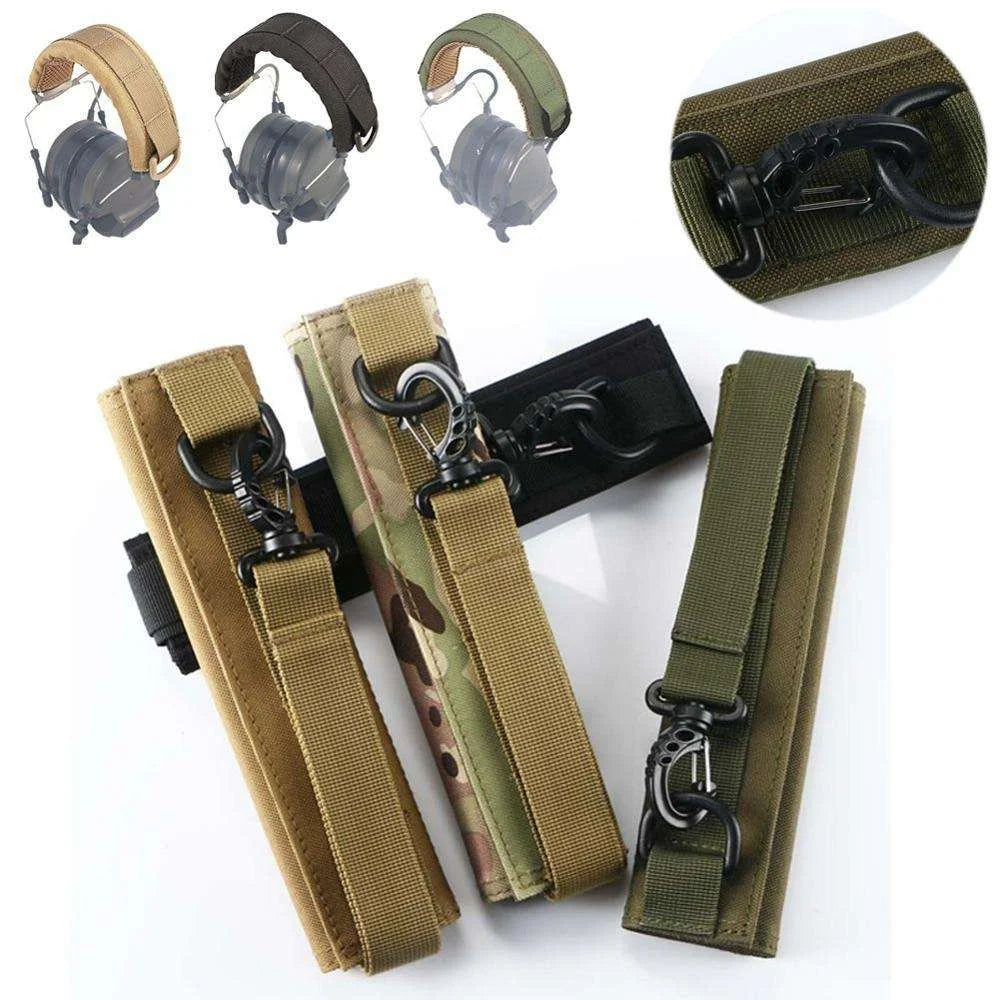 Molle Modular Headset Cover Headband Tactical Earphone Microphone Protection Case Hunting Earmuff Headphone Stand Strap