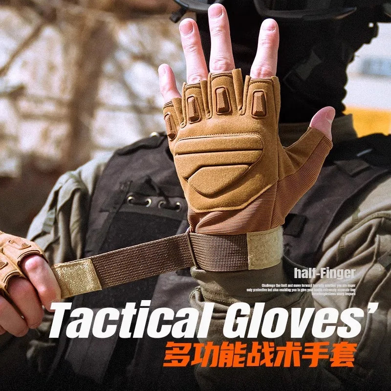 Tactical Half Finger Gloves, Military Protective Training Gloves for Men Women, Outdoor Hunting Cycling Motorcycle Sports Gloves