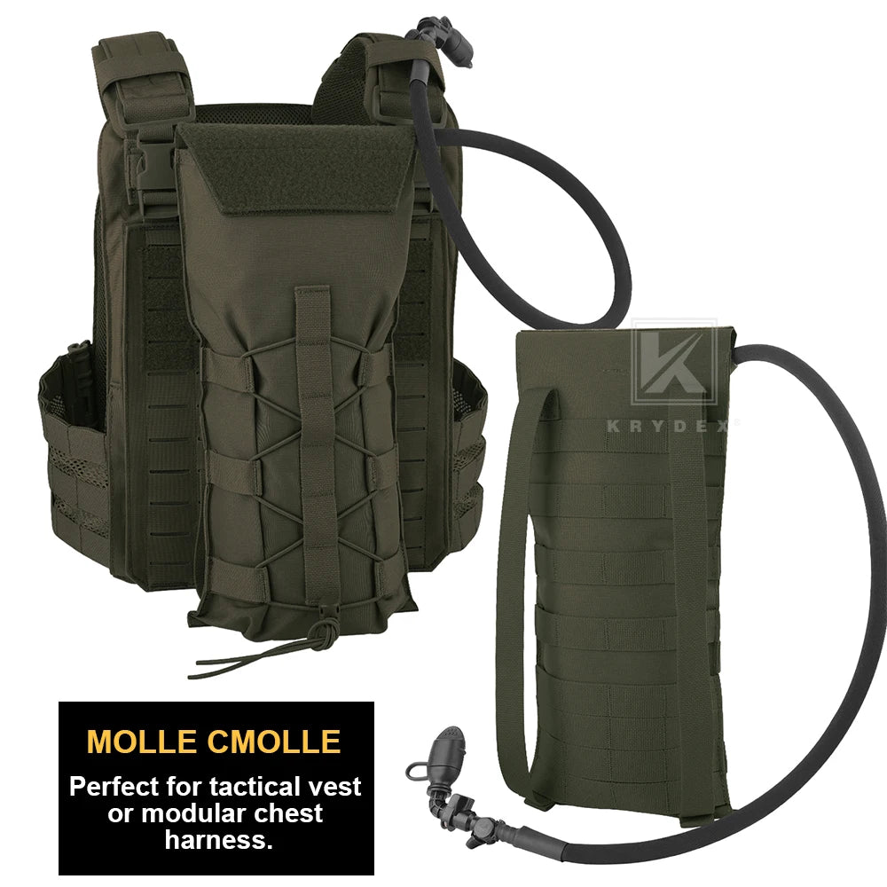KRYDEX Tactical 3L Hydration Molle Pack 100oz Water Bladder Pouch Bag Hiking Outdoor Camping Accessories For Plater Carrier Vest