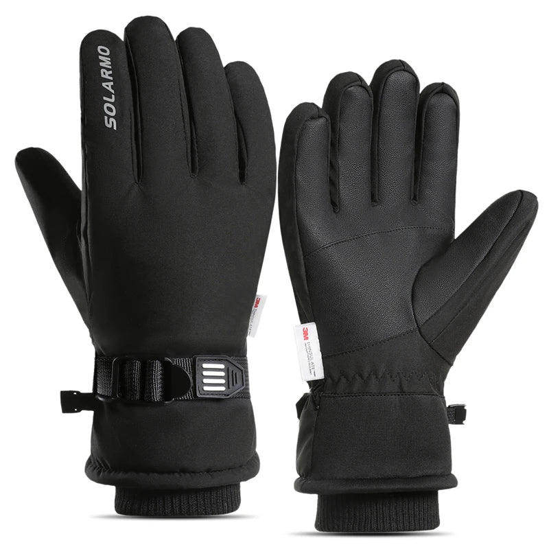 CHRLCK Men's Thermal Waterproof Cycling Gloves Women Non-Slip Windproof Bicycle Gloves Winter Skiing Riding Hiking Gloves
