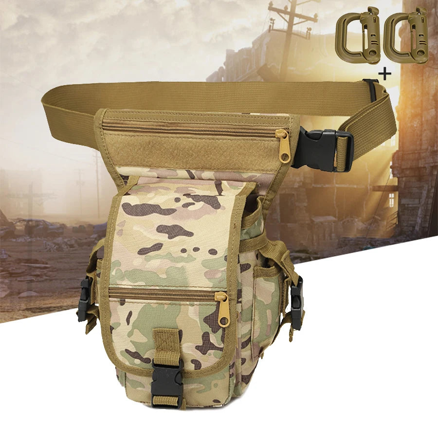 Large capacity multi pocket leg hanging bag, durable Oxford cloth waist bag sports cycling bag