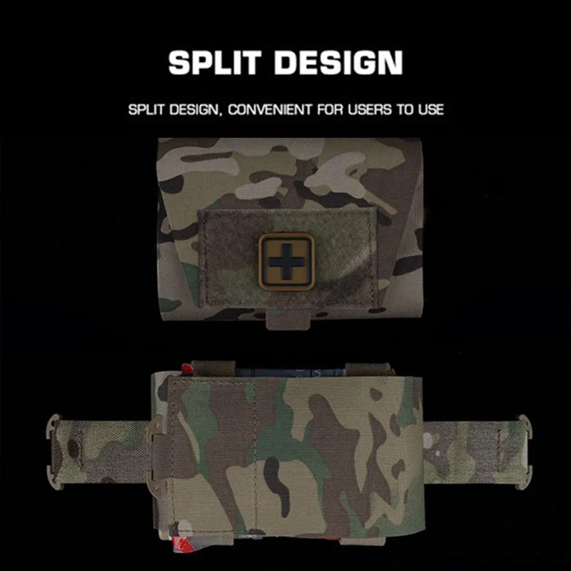Compact Camo MOLLE First Aid Kit Quick Detach Pull Handle Lightweight Emergency Medical Pouch for Outdoor Survival Essentials