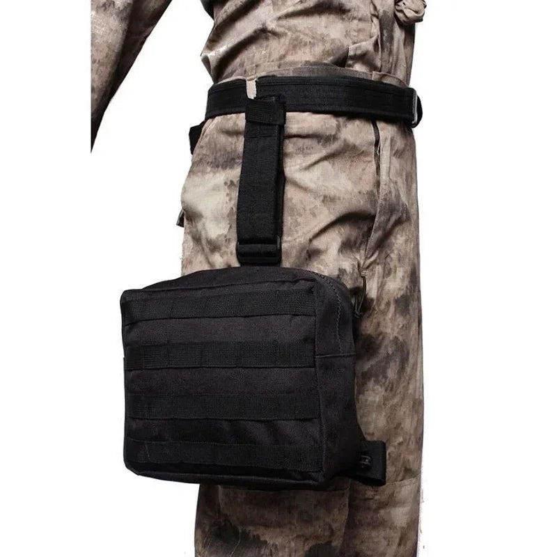 Hunting Thigh Molle Pack Nylon Tactical Drop Leg Bag Camping Cycling  Hunting CS Hanging Tactical Tool Bag High Capacity