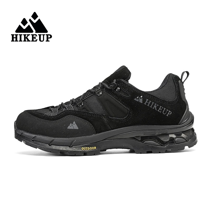 HIKEUP New Arrival Leather Hiking Shoes Wear-resistant Outdoor Sport Men Shoes Lace-Up Men's Climbing Trekking Hunting Sneakers
