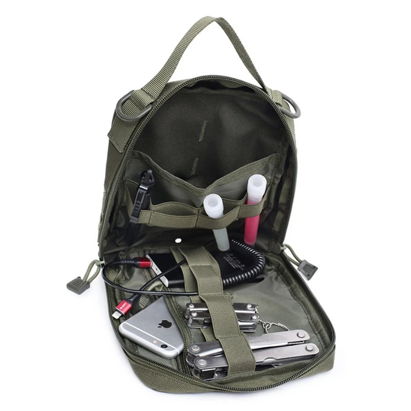 Outdoor EDC Bag Tactical Nylon Handbag Outdoor First Aid Survival Bag MOLLE Accessory Bag Medical Storage Waist Bag Tool Bag
