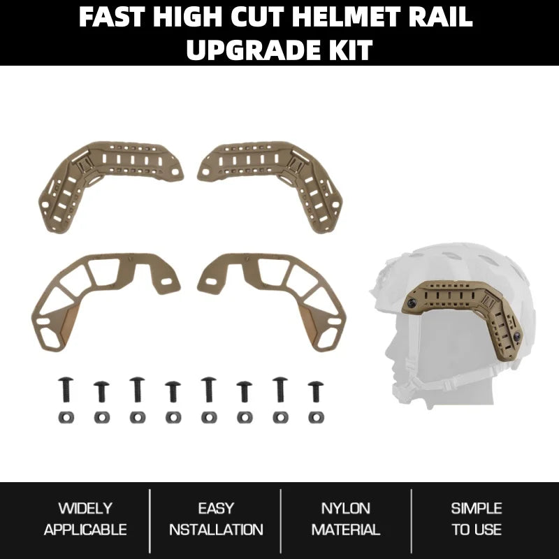 Adventure Helmet Rail System | High-Cut Headgear Upgrade Kit | for Hunting Helmet Accessories