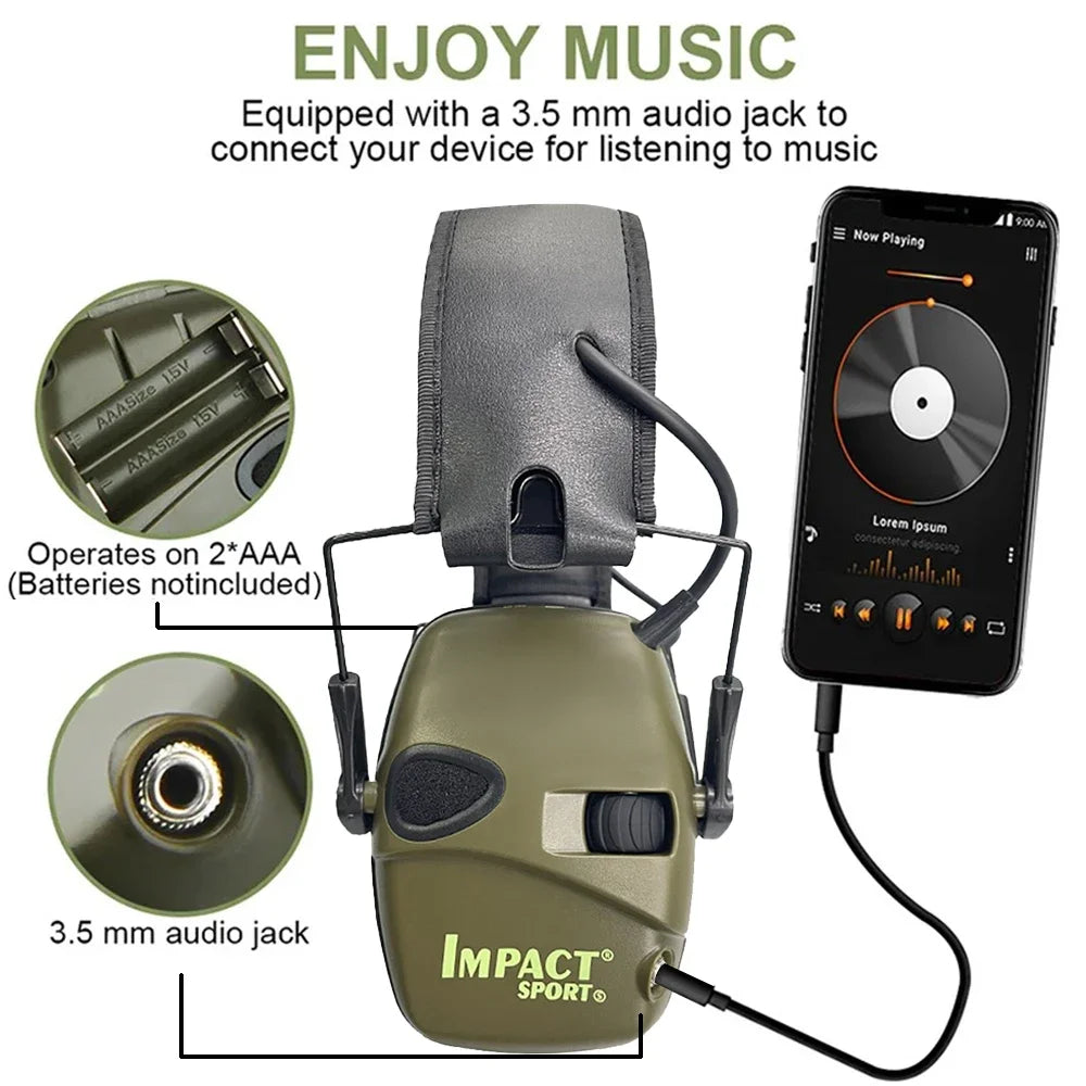 Impact Sport Tactical Headset for Helmet Shooting Noise Canceling Hearing Protection Tactical Headset