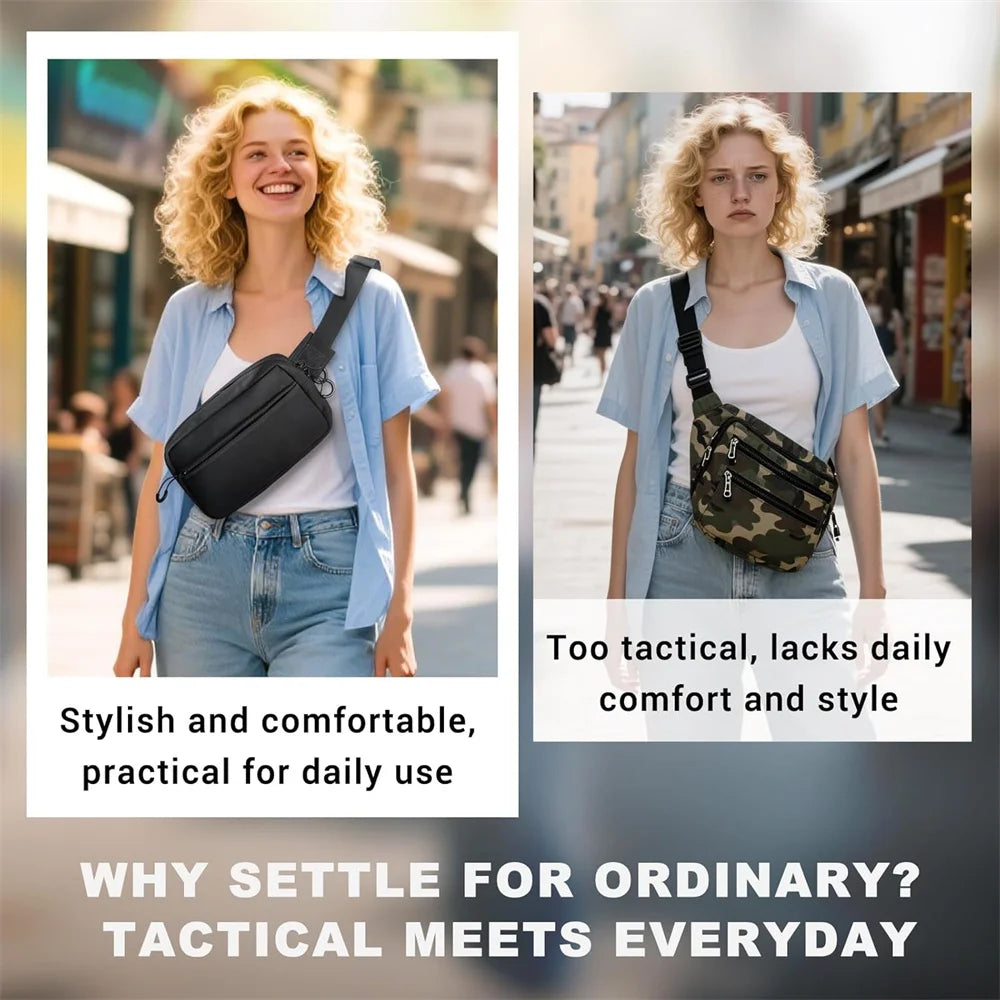 Concealed Carry Gun Bag Pistol Handgun Waist Holder Pouch Tactical EDC Fanny Pack with Gun Holster Universal Shoulder Gun Bag