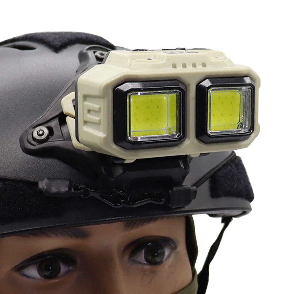Tactical FAST MICH NVG Helmet Light Red Signal Light Sensor Headlamp USB Charging Headlight For Hunting Camping Fishing
