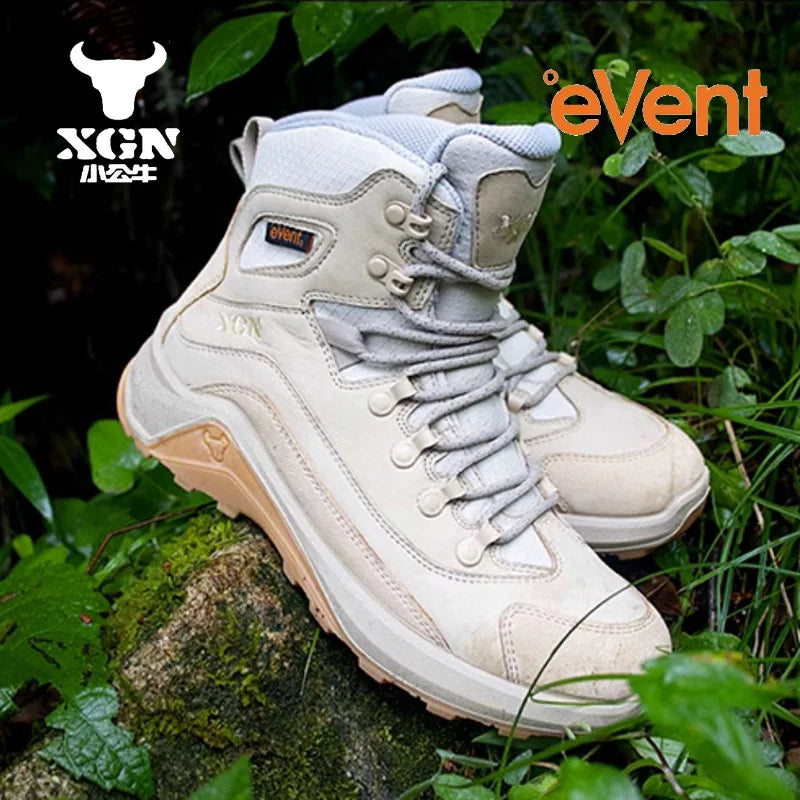 XGN Cowhide Outdoor Hiking shoes Men EVENT waterproof women trekking Sneakers hunting Boots Tactical Desert Combat travel Boots