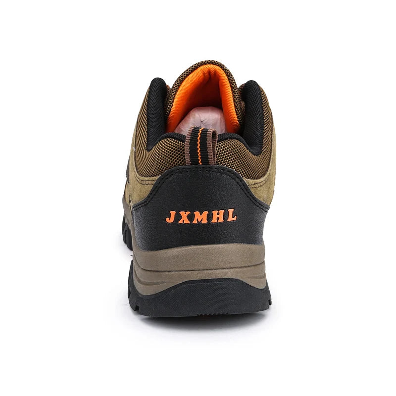 JXMHL Men Hiking Shoes Suede Leather Outdoor Shoes Wear-Resistant Men Hiking Hunting Tactical Sports Shoes