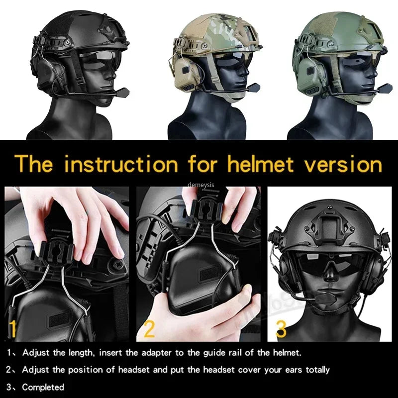 CS Tactical Gen5 Headsets Combat Airsoft Communication Headset Paintball Hunting Shooting Headphone for 19-21 Mm Helmet Rails