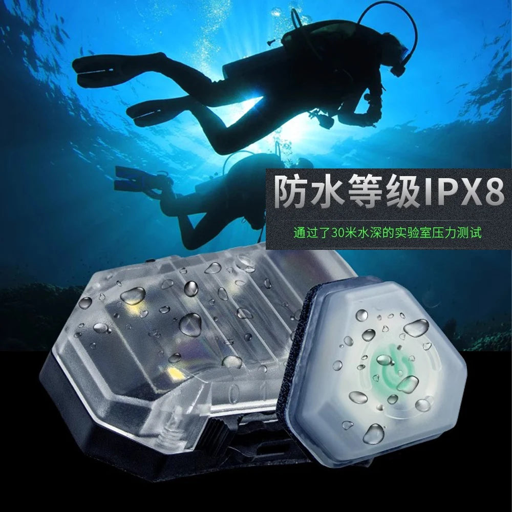 Tactical Helmet Light IPX8 Waterproof Shock-Resistant Survival LED Light Multi-Function Strobe Light IR Light for CS Camping