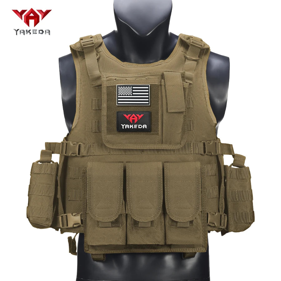 YAKEDA  Multi functional hunting vest suitable for outdoor sports, adjustable Molle system vest