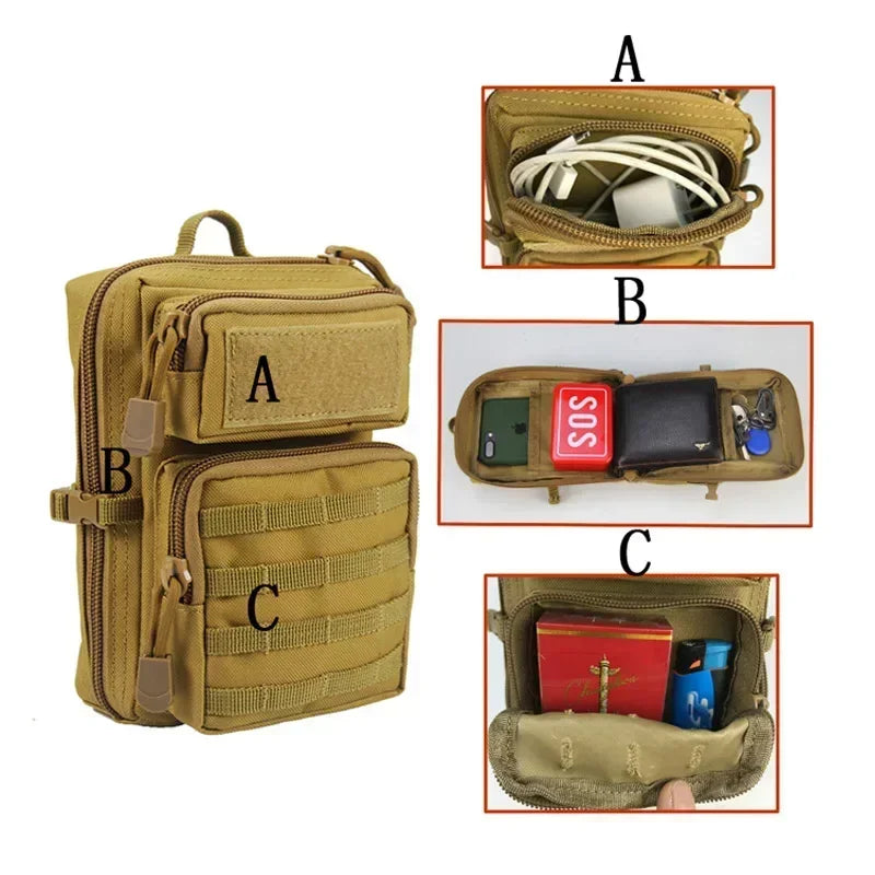 Tactical Mini Molle Utility Pouch EDC Small Tool Pouch for Outdoor Hiking Camping, Phone & Gear Storage Bag
