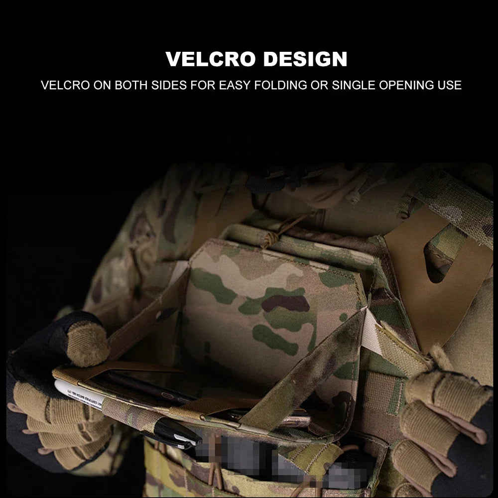 Sport Chest Rig Phone Navigation Board Foldable Hunting Vest Front Panel Map Holder Carrier Bag Outdoor Admin Molle Pouch