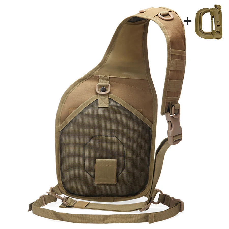 Multi pocket shoulder storage bag with large capacity and quick release buckle design, large sports chest bag