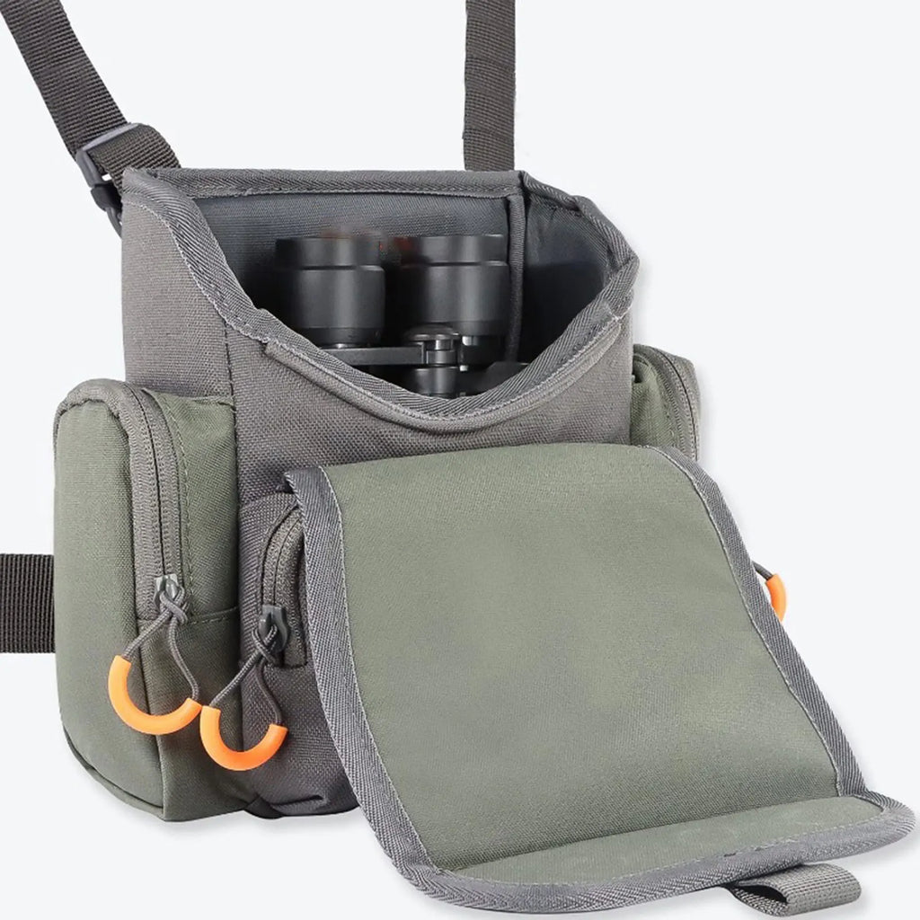 Binocular Harness Chest Pack Hunting Storage Bag Practical Multipurpose Carrier Case with Rain Protection Cover Portable Hiking