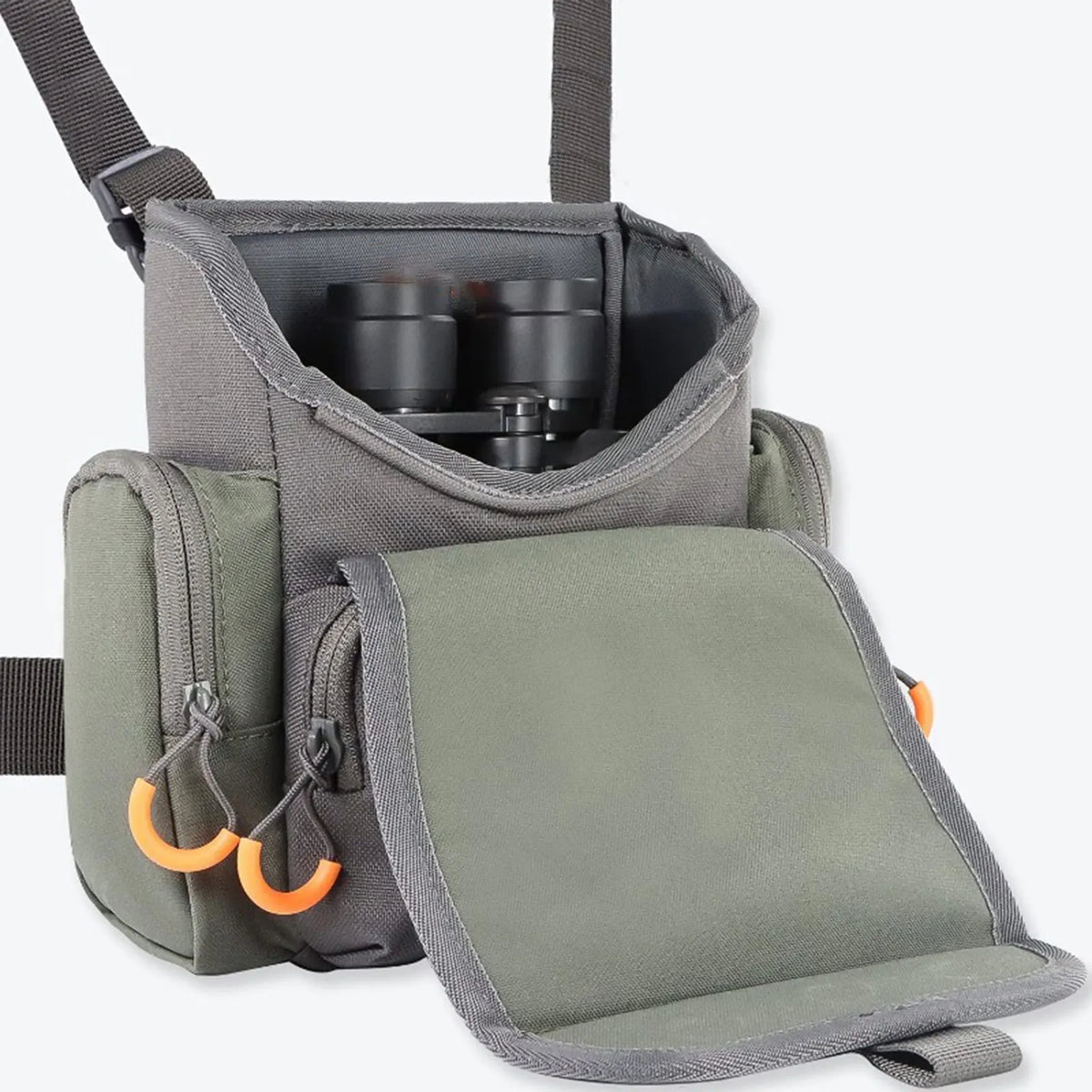 Binocular Harness Chest Pack Hunting Storage Bag Practical Multipurpose Carrier Case with Rain Protection Cover Portable Hiking