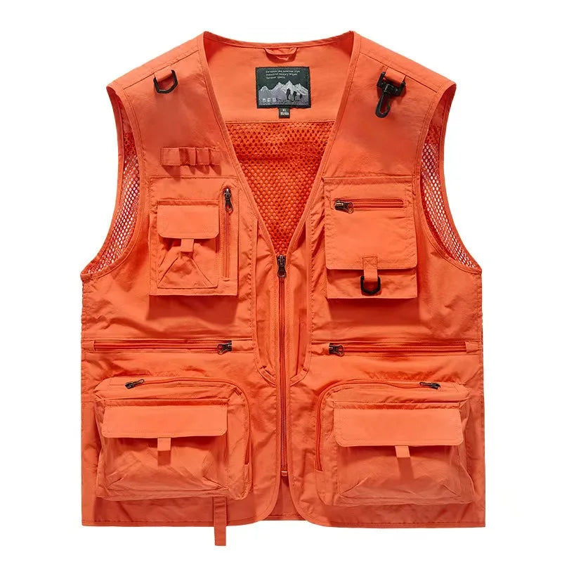 14 Pockets Summer New Men US Tactical Hiking Fishing Vest Mens Photographer Waistcoat Mesh Cargo Sleeveless Jacket Tool Vest
