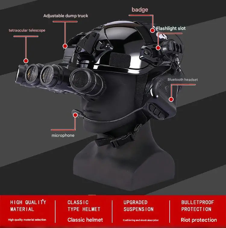 Children's Tactical Helmet Set Delta Force Airsoft Combat Helmet Kit with Mask Goggles Dummy Night Vision Goggle for CS Cosplay